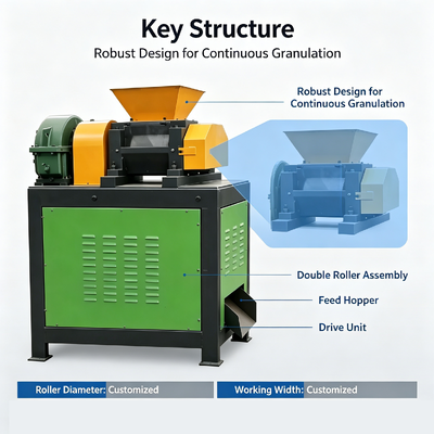 Harga yang bagus Sistem Granulasi Kering Roller Press Pelletizer dengan Proses Granulasi Kering Tingkat Pembentukan Bola Tinggi dan Pembentukan Satu Langkah On line