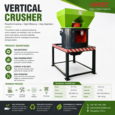 Good price Vertical Fertilizer Crusher Machine with Hard Alloy Blades for High Moisture Organic Material and Compact Structure online