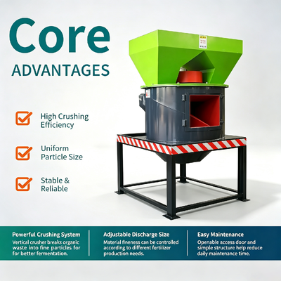 Good price Vertical Fertilizer Crusher Machine with Hard Alloy Blades for High Moisture Organic Material Grinding and Compact Vertical Structure online