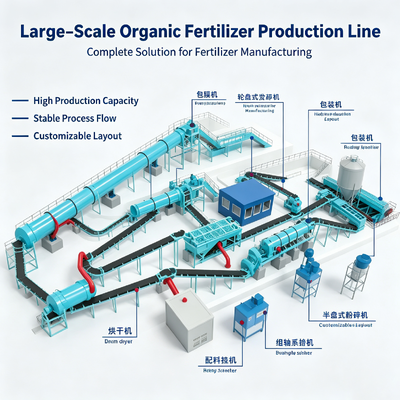 Buon prezzo Linea di produzione di fertilizzanti organici in acciaio di alta qualità con controllo remoto e automatico e design chiuso In linea